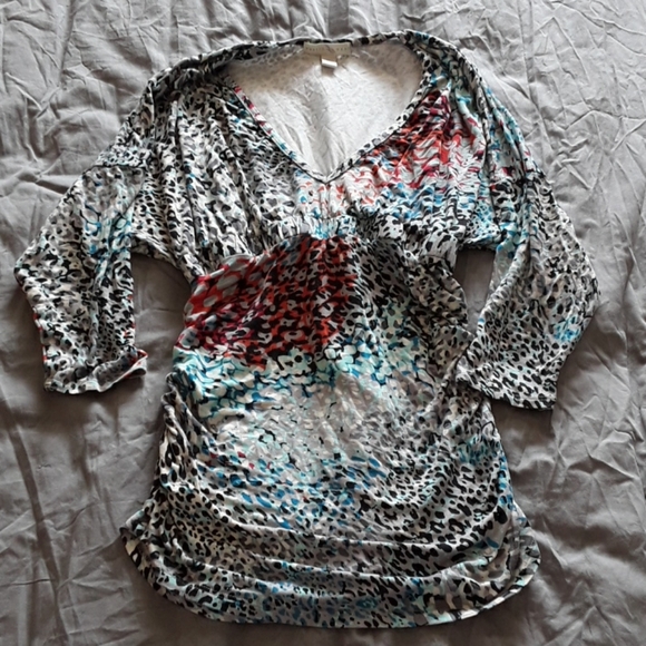 Y2k multi-colored leopard printed top - Picture 1 of 5